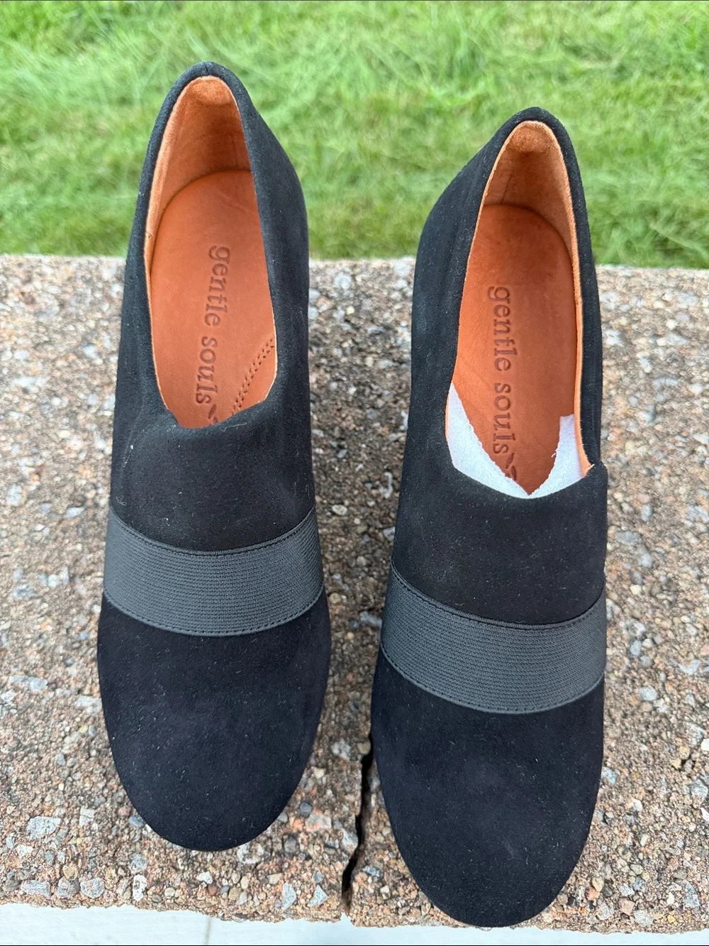 gentle souls Black Suede Slip-On booties dawn too
